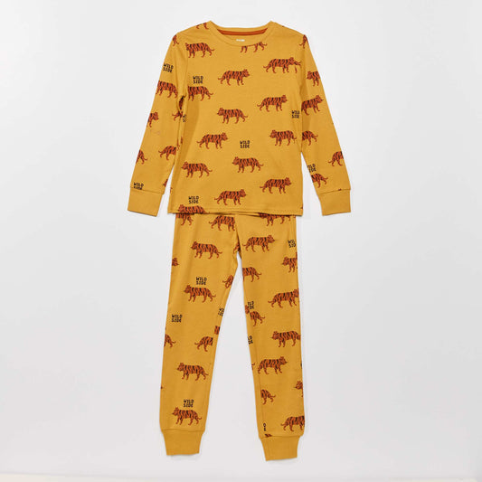 Patterned jersey pyjamas - Two-piece set YELLOW