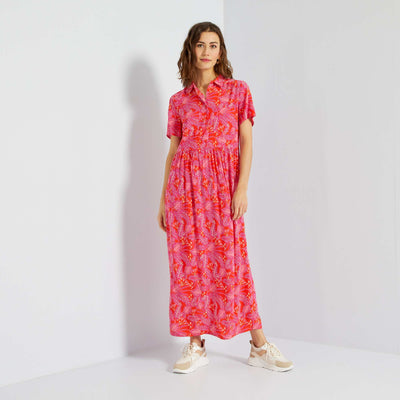 Long shirt-style dress RED