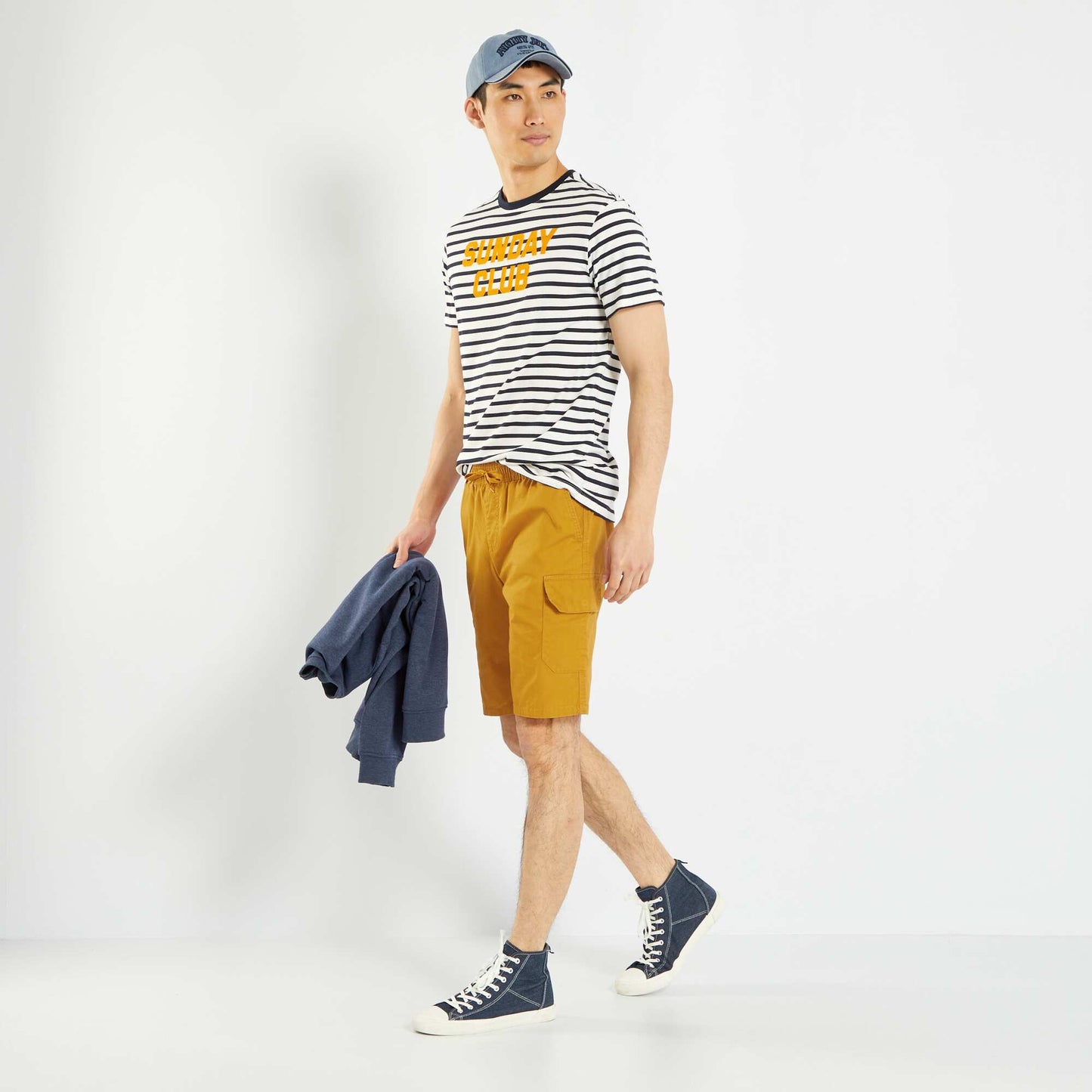 Twill Bermuda shorts with cargo pockets YELLOW