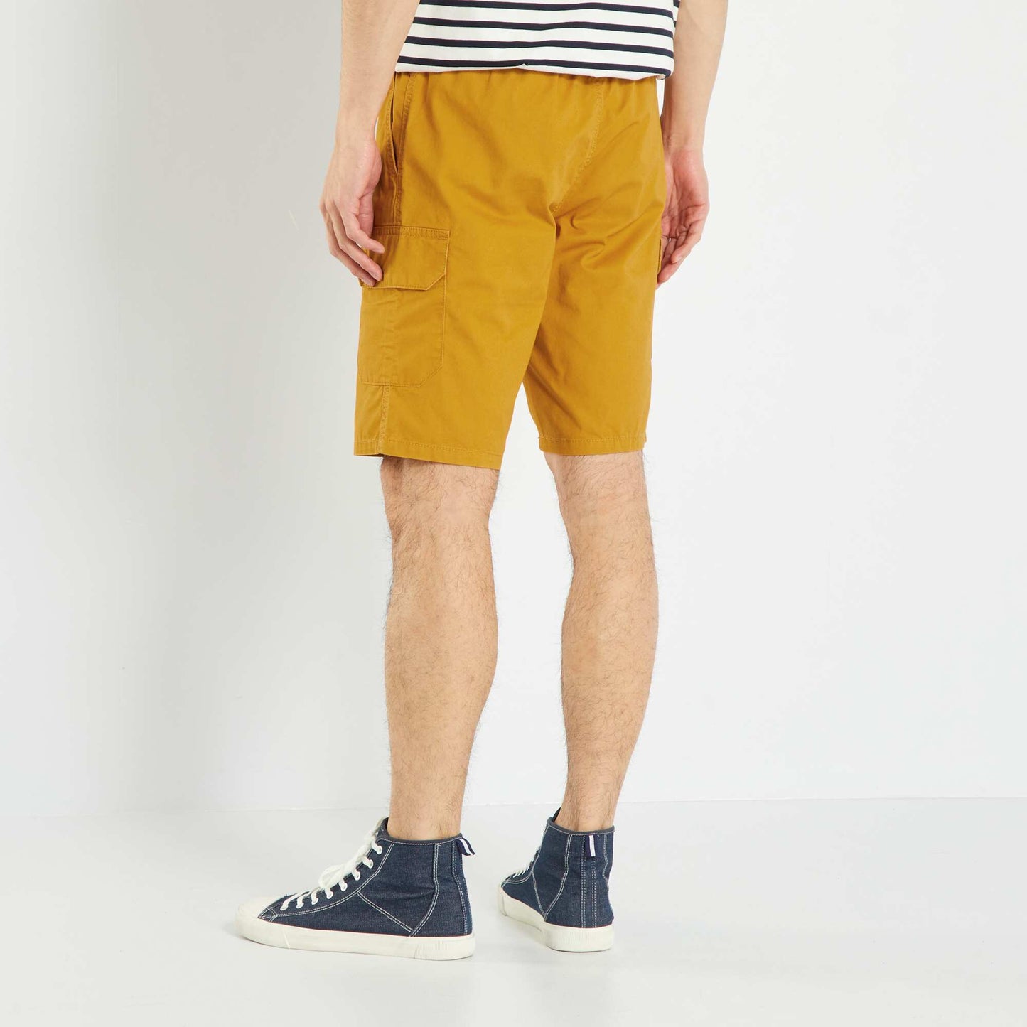 Twill Bermuda shorts with cargo pockets YELLOW