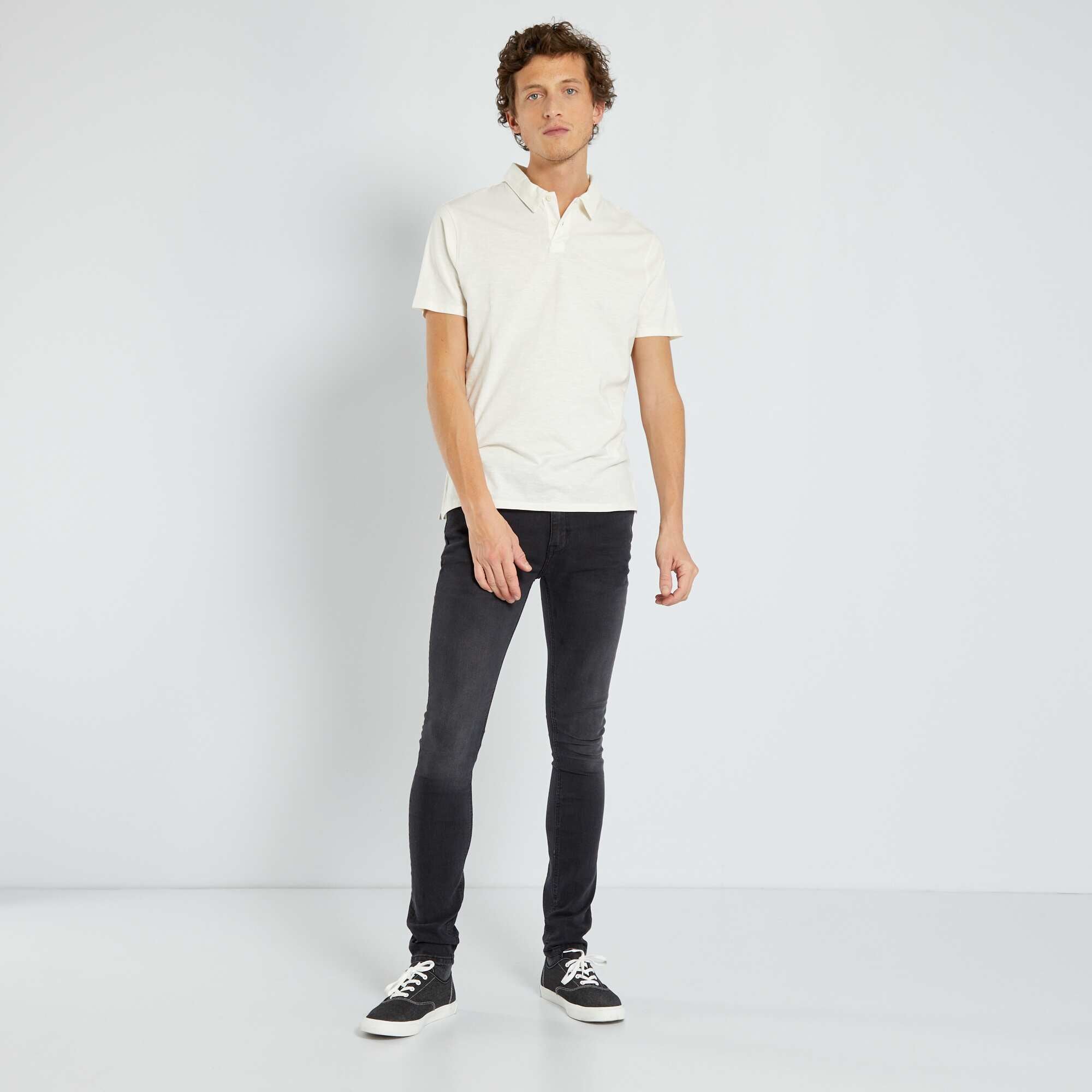 HOT Minimalist Street Style! White Polo Shirt, White Sneakers and Slim Fit  Chinos. Clean and Smart. Follow rickysturn/… | Mens outfits, Men casual,  White polo shirt