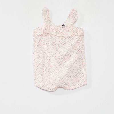 Flowing romper suit with narrow straps WHITE