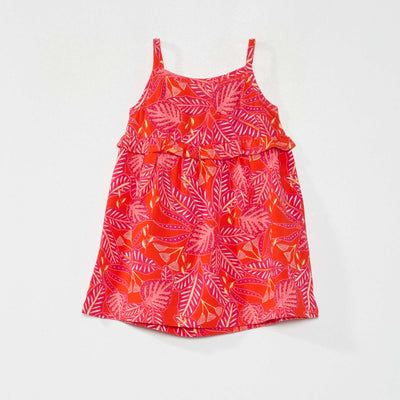Dress with narrow straps RED