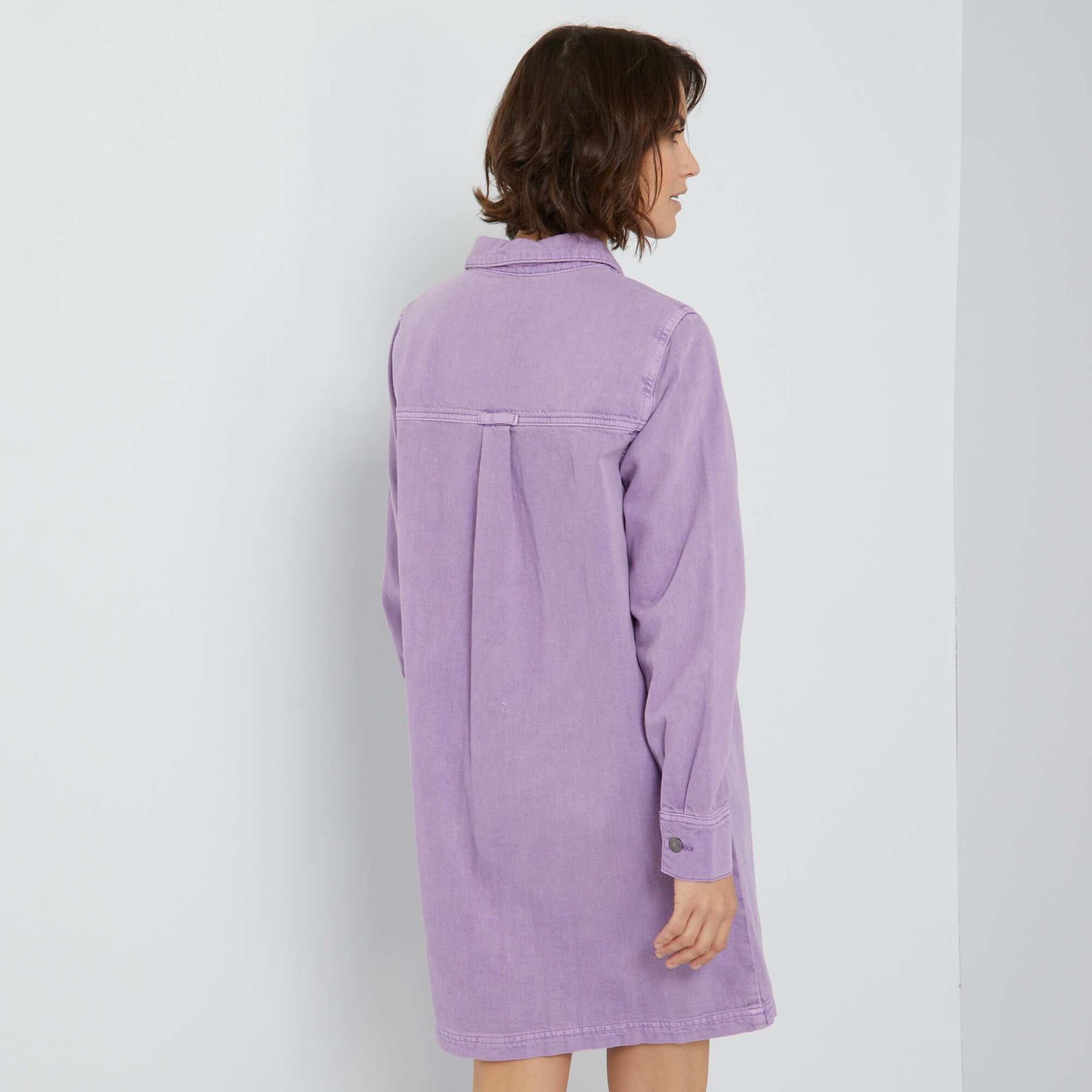 Denim shirt dress PURPLE