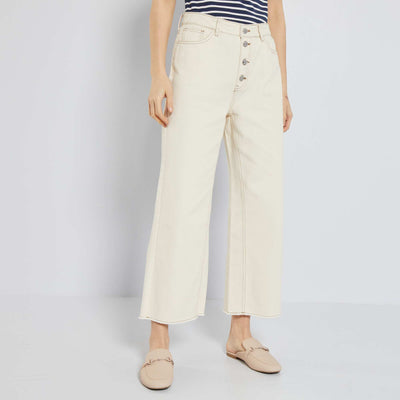 Wide-leg denim trousers off-white