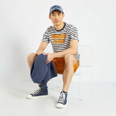 Striped jersey T-shirt BLUE
