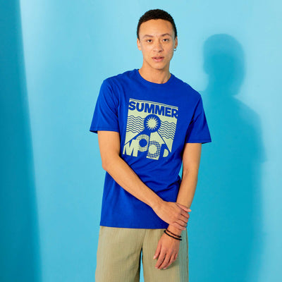 Printed jersey T-shirt BLUE