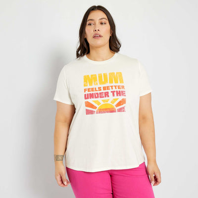 Printed round neck T-shirt WHITE
