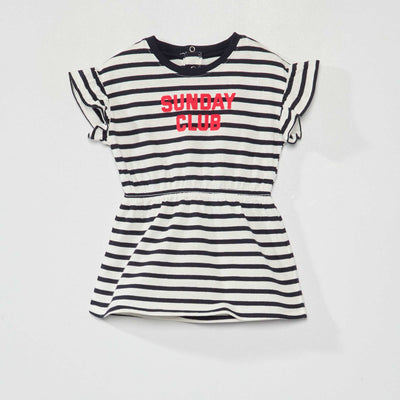 Striped jersey dress BLUE