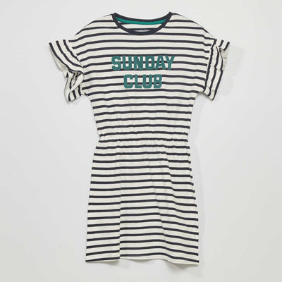 Striped jersey dress BLUE