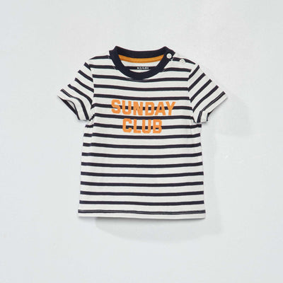 Striped short-sleeved T-shirt BLUE