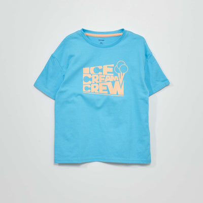 Printed jersey T-shirt BLUE