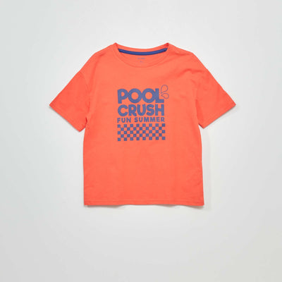 Printed jersey T-shirt RED