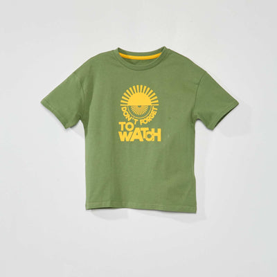 Short-sleeved printed T-shirt GREEN