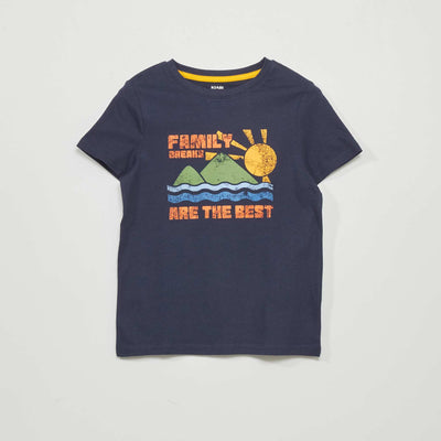 Short-sleeved printed T-shirt BLUE