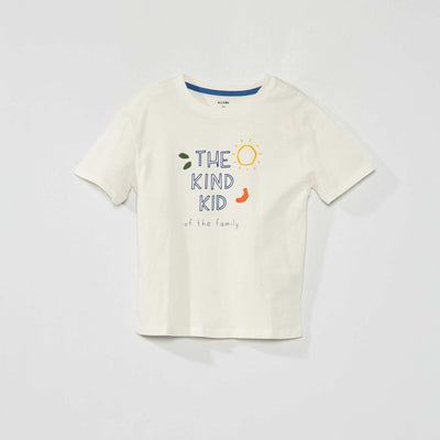 Printed slogan T-shirt WHITE