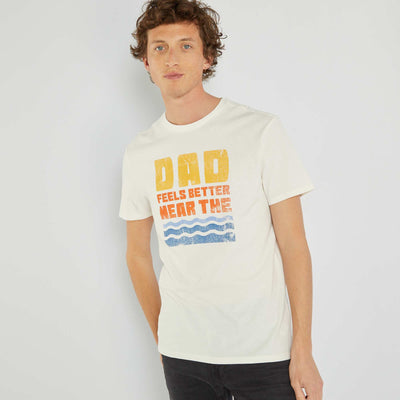 Printed jersey T-shirt BEIGE