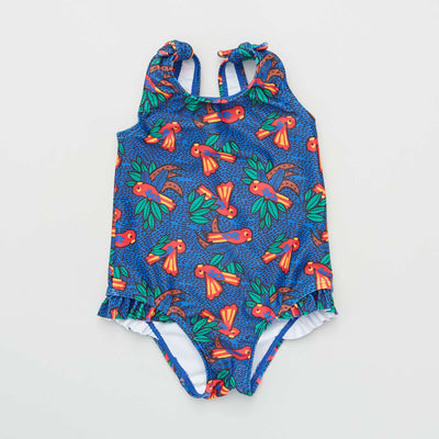 Printed 1-piece swimsuit RED
