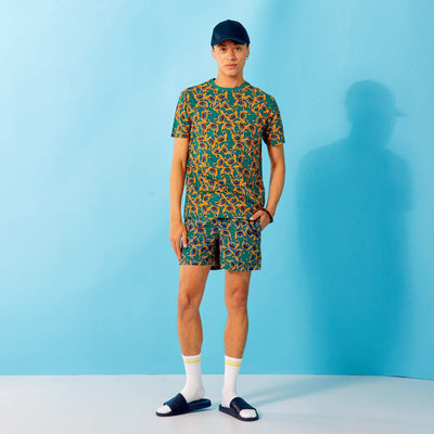 Short patterned swim shorts GREEN