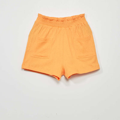 Paper bag shorts apricot