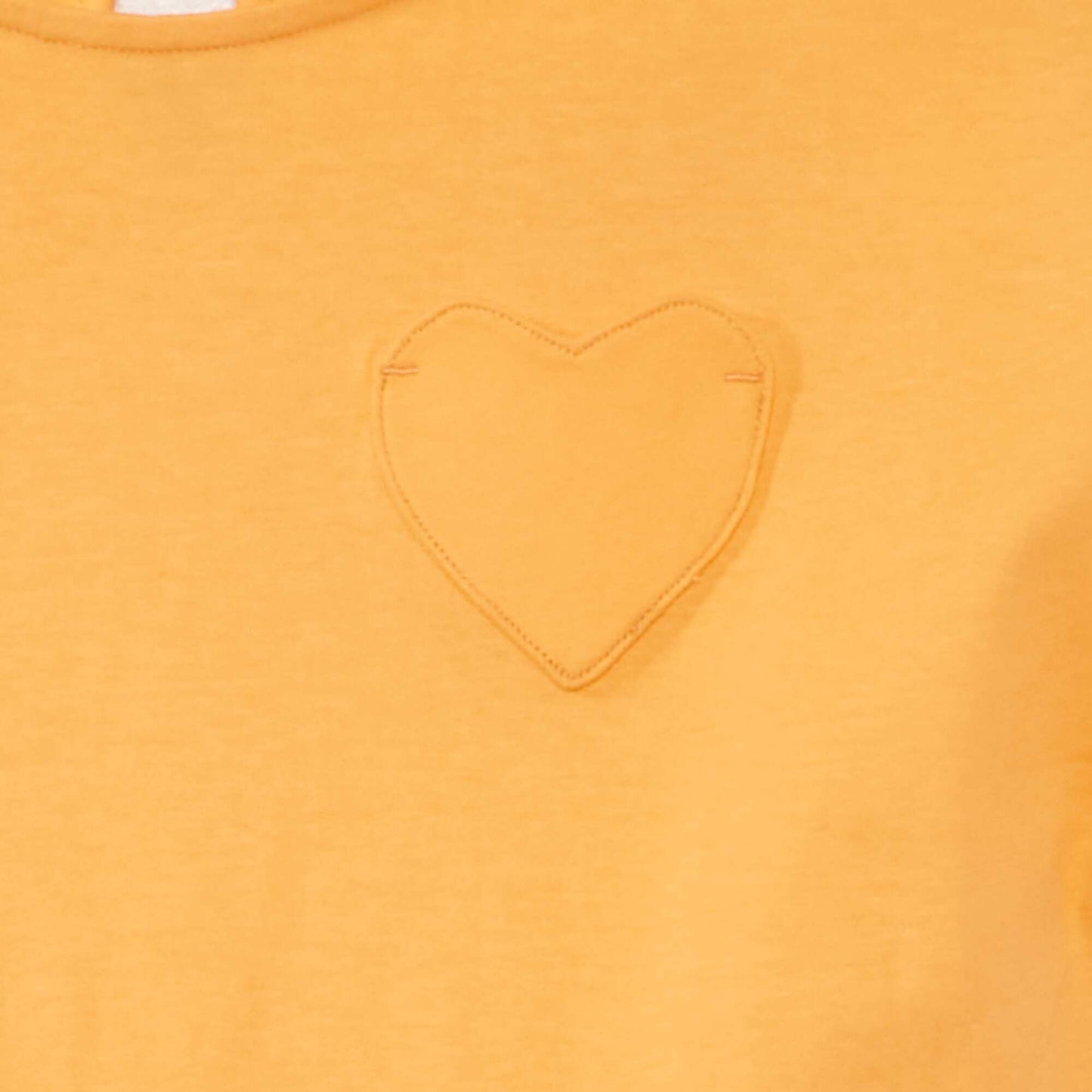 Plain T-shirt with heart pocket apricot