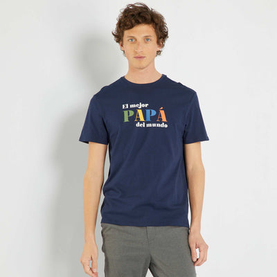 Printed jersey T-shirt BLUE