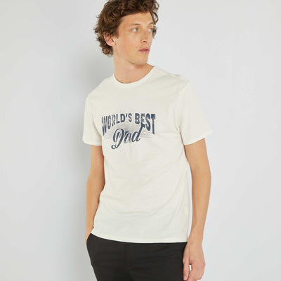 Printed jersey T-shirt BEIGE