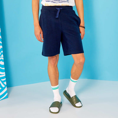 Ottoman knit Bermuda shorts BLUE