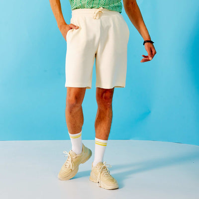 Ottoman knit Bermuda shorts WHITE